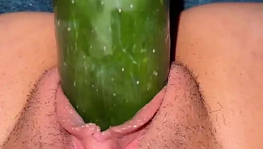 Mi coño gordito toma un pepino