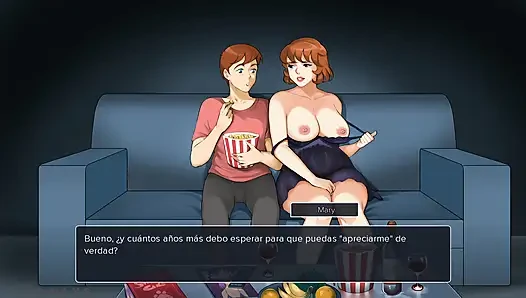 Üvey annem beni onunla film izlemeye, sonunda beni sikmeye davet ediyor -orta yaşlı seksi kadınlar plaza