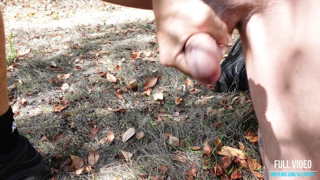 Walk around and show off my big cock in the woods in public Part 5