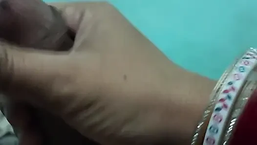 Stepsister massaged my thick penis with her hand