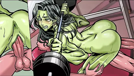 İri güzel spor salonu orta yaşlı seksi kadın bize egzersiz yapmak için doğru pozisyonu öğretiyor bölüm 2