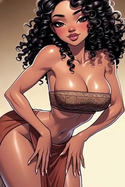 Ai generated - hentai çizgi film animasyonlu anime Afrikalı Amerikalı siyah zenci Avrupalı trans tanrıça striptizci üvey kız kardeşini sikiyor