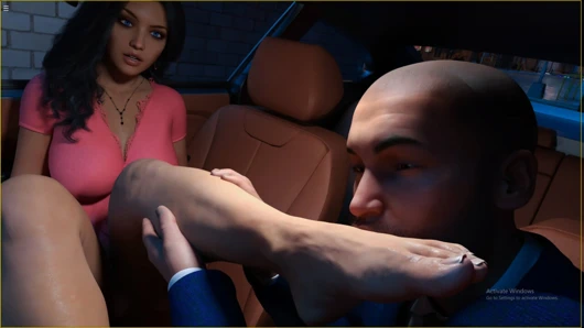 Orta yaşlı seksi kadın Anna patronuna arabada büyük yarakla ayakla muamele çekiyor