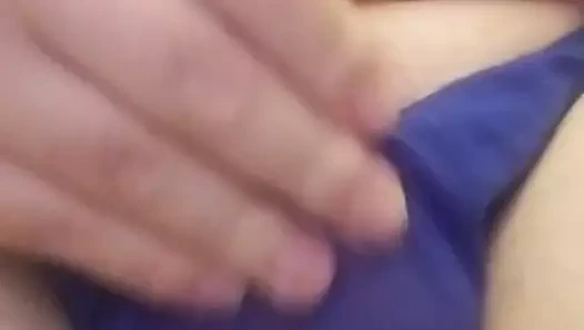 Mavi örgü tanga eğlencesi