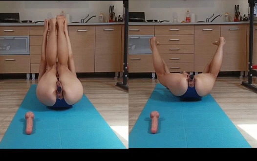 Ağızda dildo ile ateşli spor