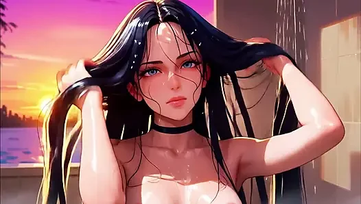 Synthwave gün batımı seksi