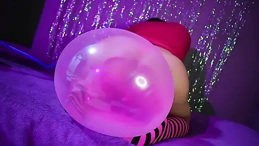 Şişir ve deflasyon pembe wubble topuna biniyor - 1. tur - tavşan looner