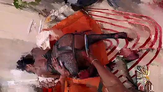 Altın tanrıça Omgiana'nın arzulu dibine cezayı serbest bırakıyor