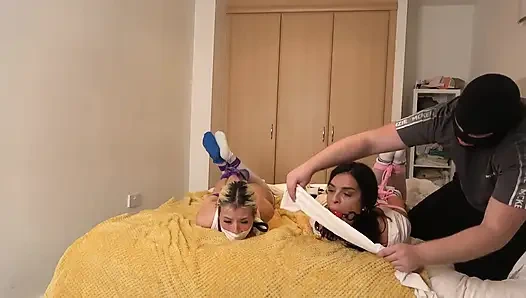 Lilly & Latina: Sock Play Night Turns Into Tied up and Gagged Struggle! (fullhd)