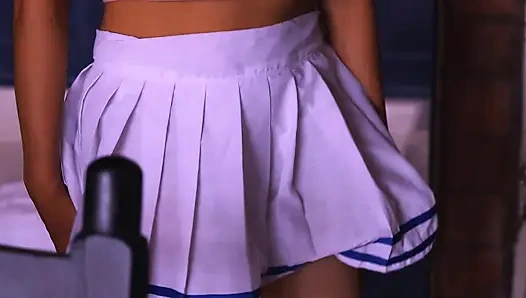 My stepsister sneaks into my room and sees me naked