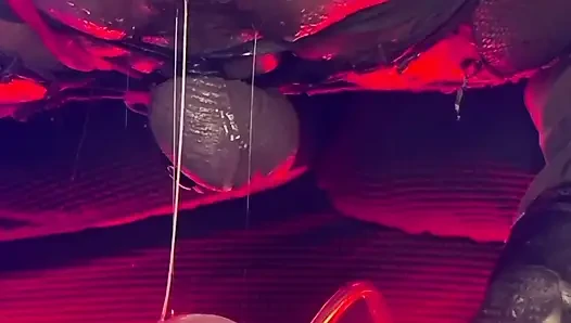 Anal Squat Fucking on Cone Dildo