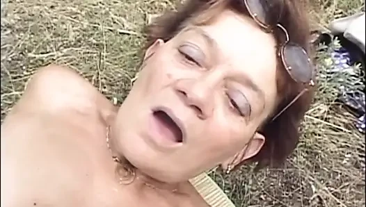 Outside hairy pussy milf fucking licking