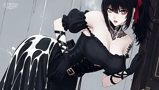 Goth Girl Fan Fucks Rockstar Backstage  - Hentai