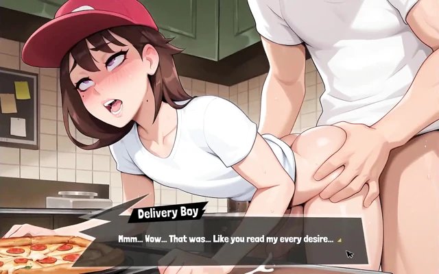 Femboy Futa Ev Oyunu Hentai Futanari Bölüm 19 Pizza teslimatçısı özel sosu için spermini kullanıyor!