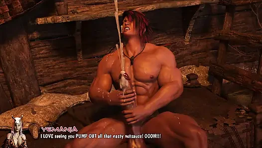 Conan iblis yemania'nın vücudunu iddia ediyor - büyük göte çarpılıyor, büyük memelere dille tapılıyor, amcık mahvoldu