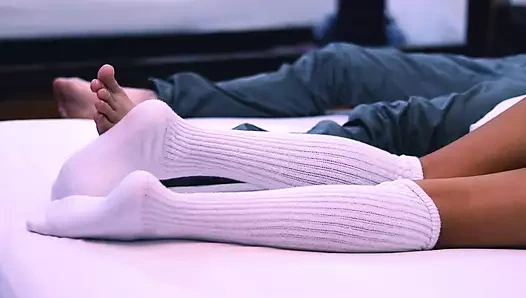 The schoolgirl seduces her best friend's boyfriend and fucks him in her room while she's out of town.