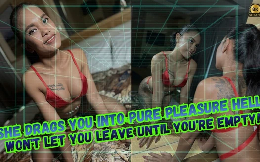 Seni saf zevk cehennemine sürükleiyor ve boş olana kadar gitmene izin vermiyor!