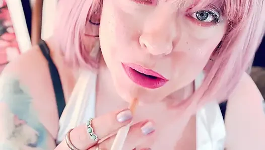 Just A Quick Cigarette With Space Girl Tina Snua - OME OMI Snap Inhales Drifting Smoke Smoking