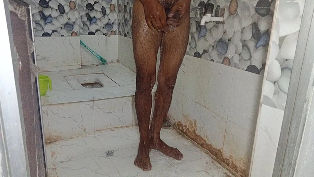 Indian boy in bathroom masturbation Hindi audio