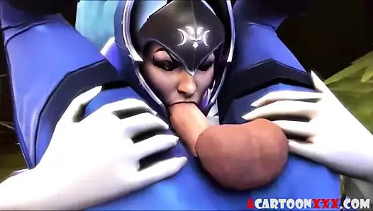 Lara croft öz emme ve 3d futanari seks