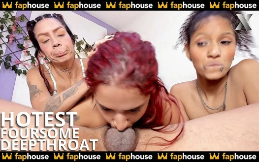 3 güzel ateşli latinle yoğun dörtlü derin gırtlak sikişinin en ateşli seansı