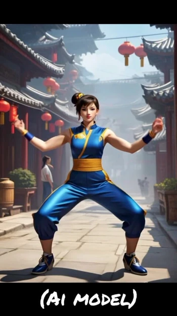 Симпатичная китайская девушка танцует (модель из Ай)