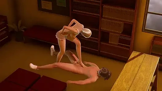 Güzel piliç genç adamın yarağını alıyor - 3 boyutlu animasyon