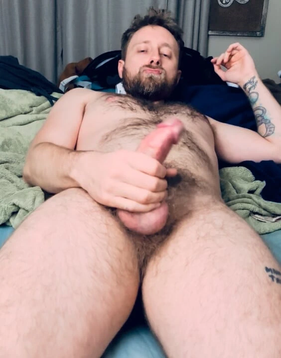 Bating my hairy dong!  Man cum big load