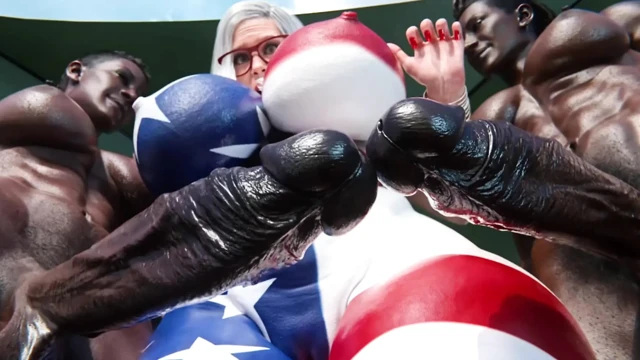 Olgun Amerikalı nine iki büyük zenci ile ilk oyuncu seçmeleri (3 boyutlu futunari)