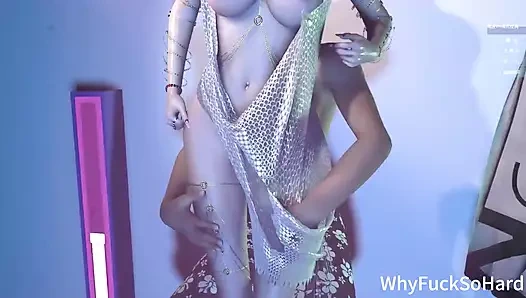 3 boyutlu süper sevimli Asyalı striptizci büyük yarağı azdırıyor