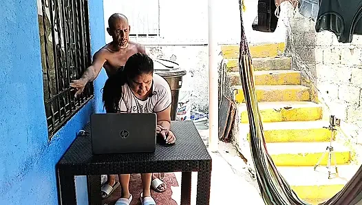 Outdoor sex with my horny, big-assed neighbor