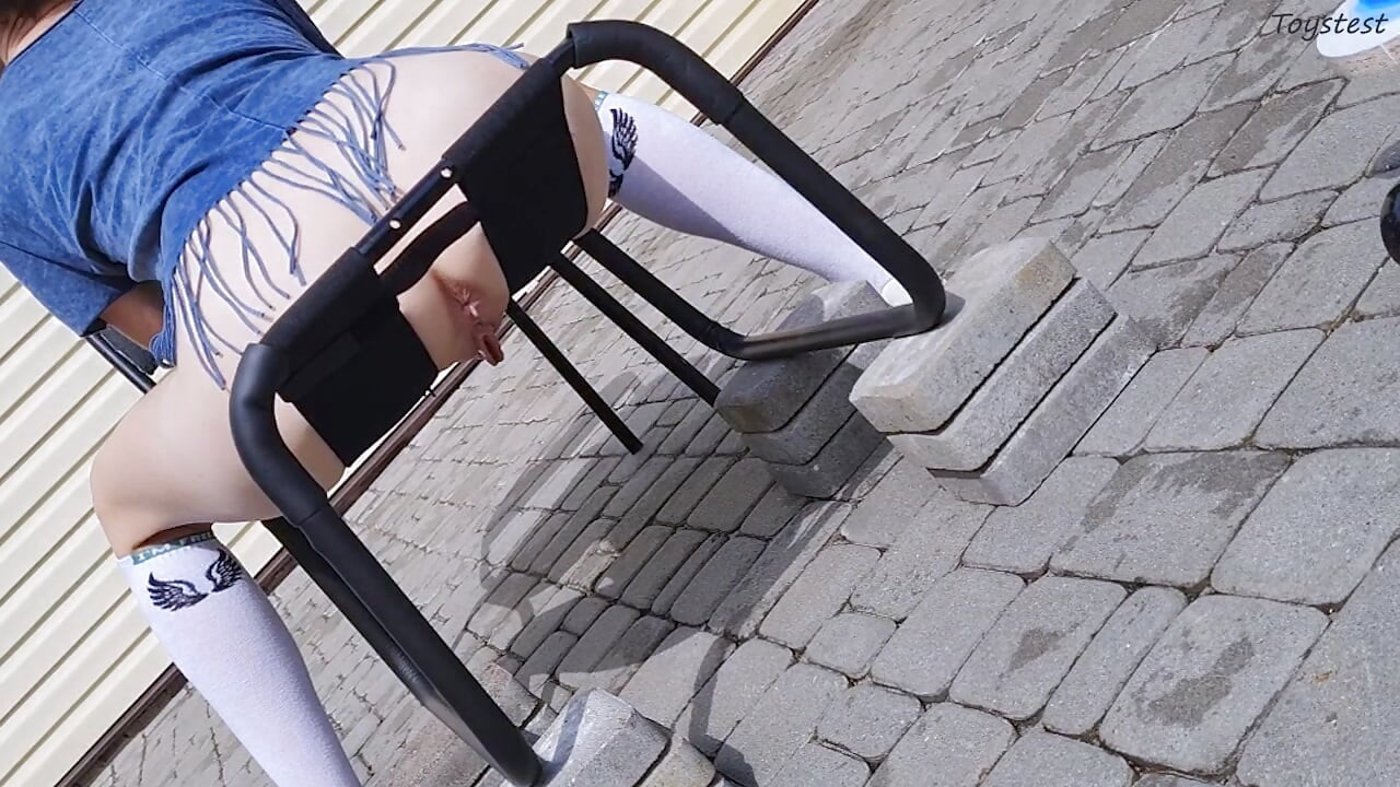 Insertion Fetishes. Car Jack Mounted Dildo Slowly Goes Into TIny Stepsister's Pussy