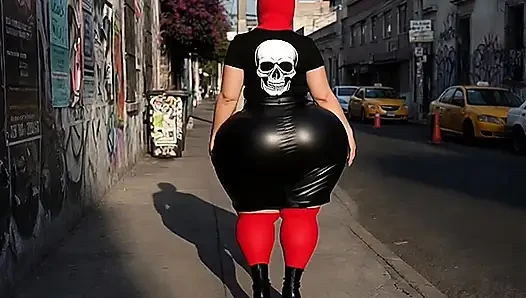 Siyah gotik kıyafetli büyük götlü gotik latin
