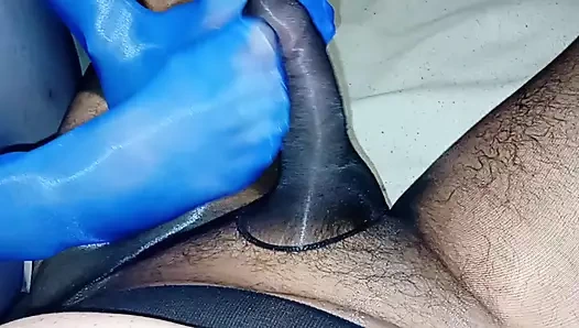 Mavi dikişsiz külotlu çorap fj