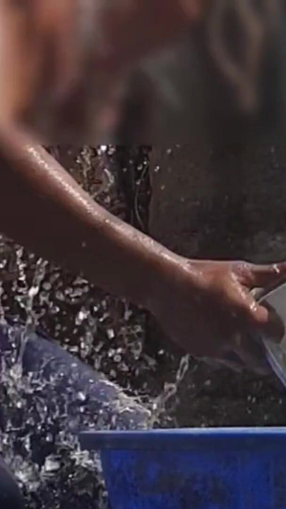 My elder brother's housewife is bathing in the open bathing house outside the house in the village, desi sister-in-law… | Clip 1