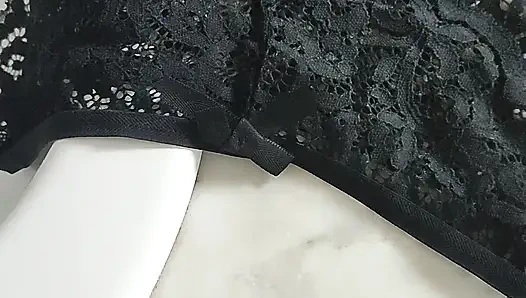 In a friend's bathroom Cumshot handjob tanga cum empty balls ruined orgasm