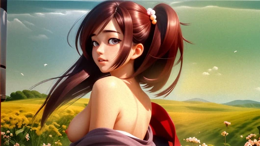 Güzel üstsüz çizgi film kızları