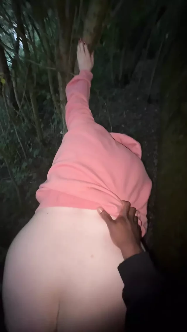 Я трахнул свою белую лучшую подругу на улице, и внутри был ее первый большой черный член