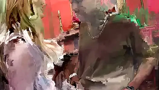 Ofisteki hatunlar sahne-4 iç çamaşırlı sarışın orta yaşlı seksi kadın ofis arkadaşının ırklararası yarağının tadını çıkarıyor