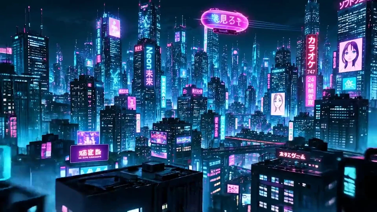 Neon Ghost of the Midnight Grid - Ai Video