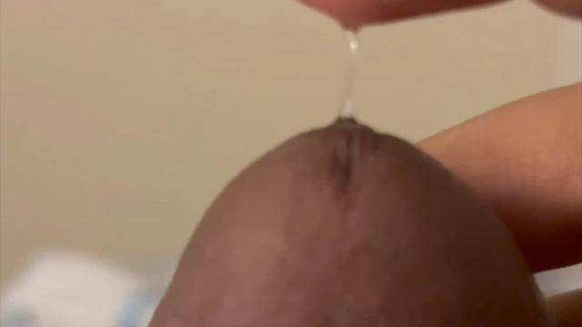 Closeup of a quiet intense burning cumload from my cock while not waking up roommates