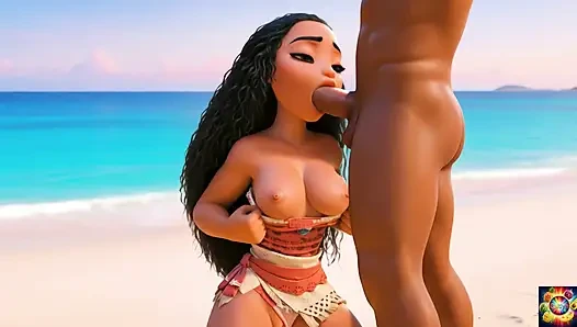 Moana'nın tropikal plaj kaçışı - yapay zeka animasyonu asmr