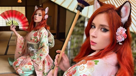 Passionate Fucking with Busty Gorgeous Kitsune in Japanese Onsen - Sweetie Fox