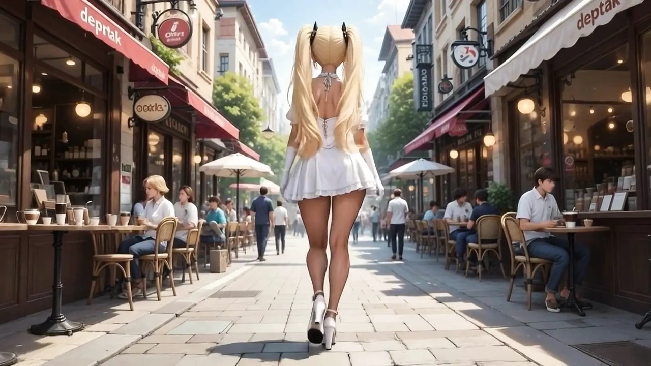 A walk with Rumi. She plays with her pussy