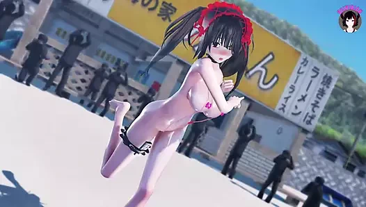Tokisaki Kurumi - deniz dansı (3 boyutlu hentai)