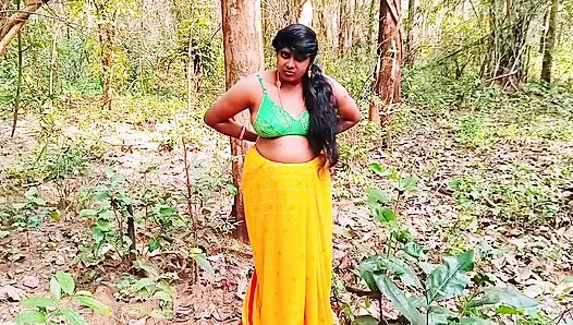 Outdoor Jungle Sex. Desi Bhabi Fucking Husbend's Small Brother Big Dick in Forest. Telugu Dirty Talks.