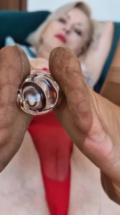 Bakır ff-naylon çorap ve cam anal dildo