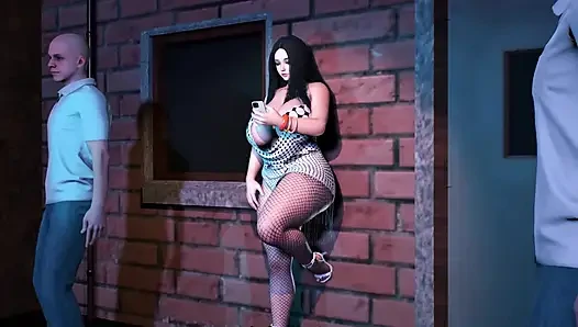 3 boyutlu iri güzel olgun orta yaşlı seksi kadın ıslak amını sikmek için büyük zenci yarağını azdırıyor