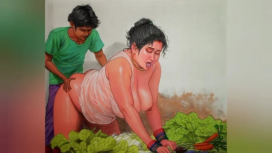 Seksi ama zavallı Hintli köylü kadın sebze parasını ödemek için bir sebze satıcısını sikiyor