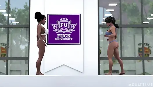Hentai seks koleji 2. yarıyıl bölüm 2 - büyük memeli hentai hatunlar yarışmalarından sonra makaslıyor